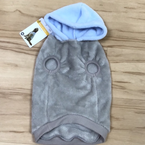 Blue & Gray/ Grey Soft Plush Sweatshirt Hoodie Medium NWT - Picture 1 of 7